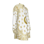 BANDANA GOLDWHT Men's Stand-up Collar Long Shirt