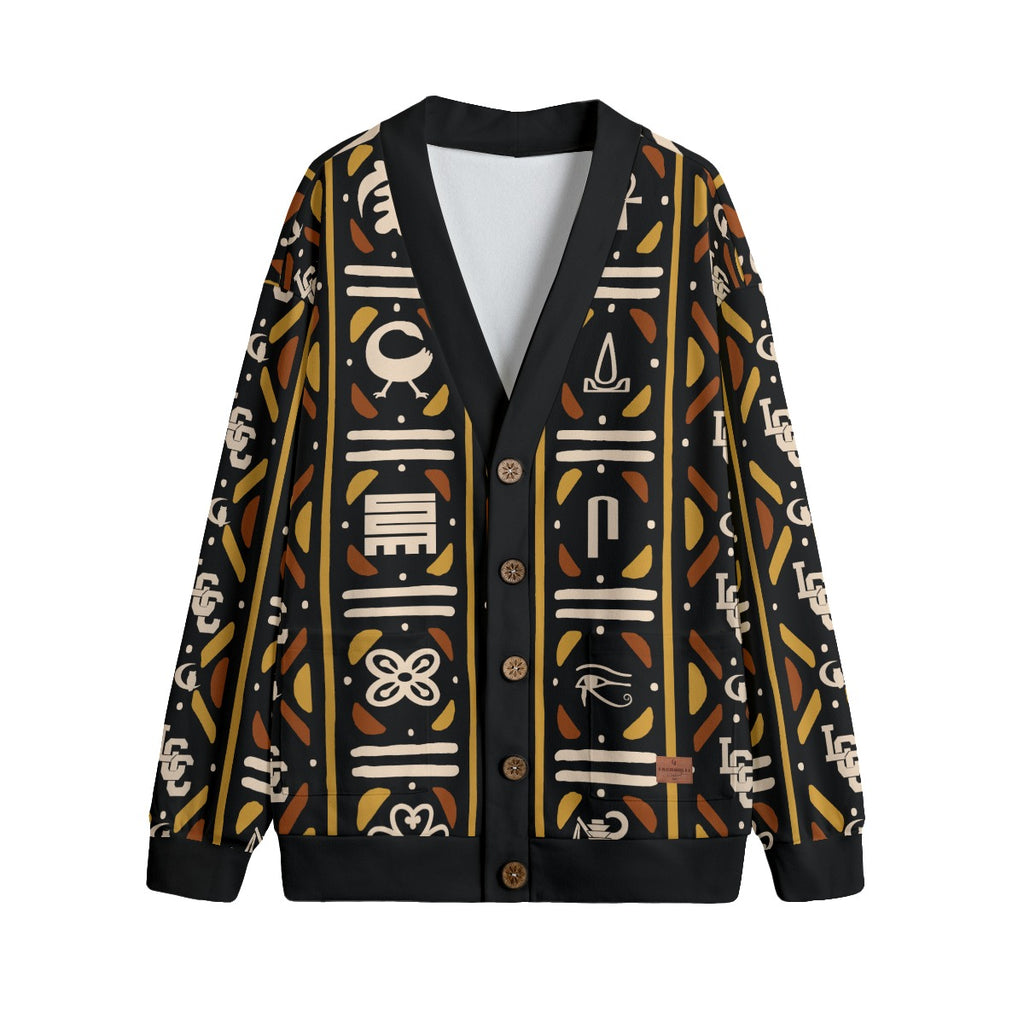BOGOLAN KMT Unisex V-neck Knitted Fleece Cardigan With Button Closure