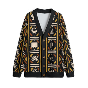 BOGOLAN KMT Unisex V-neck Knitted Fleece Cardigan With Button Closure