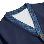 LCC DENIM BLEU NAVY Unisex V-neck Cardigan With Button Closure