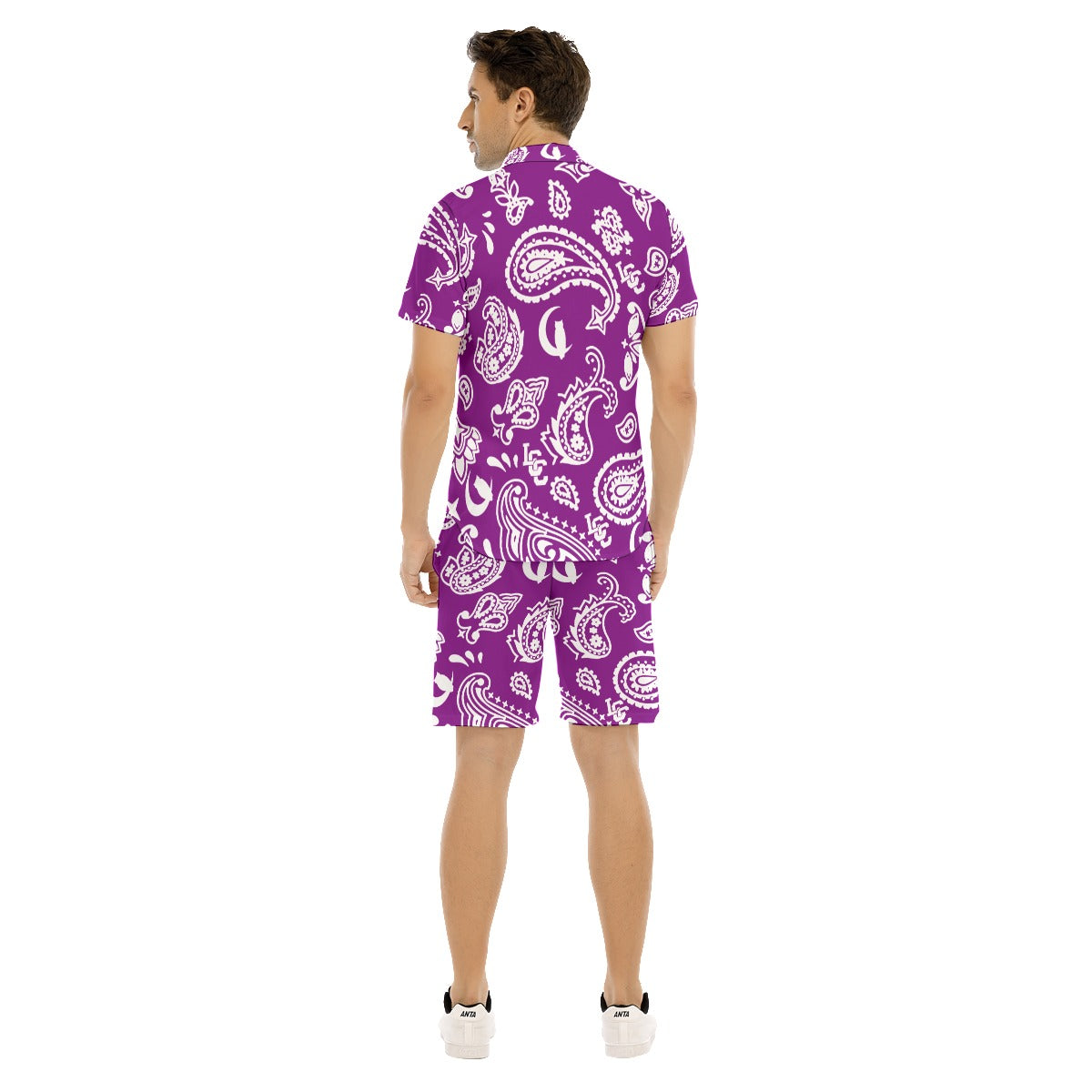 BANDANA PAISLEY GRAPES Men's Short Sleeve Shirt Sets