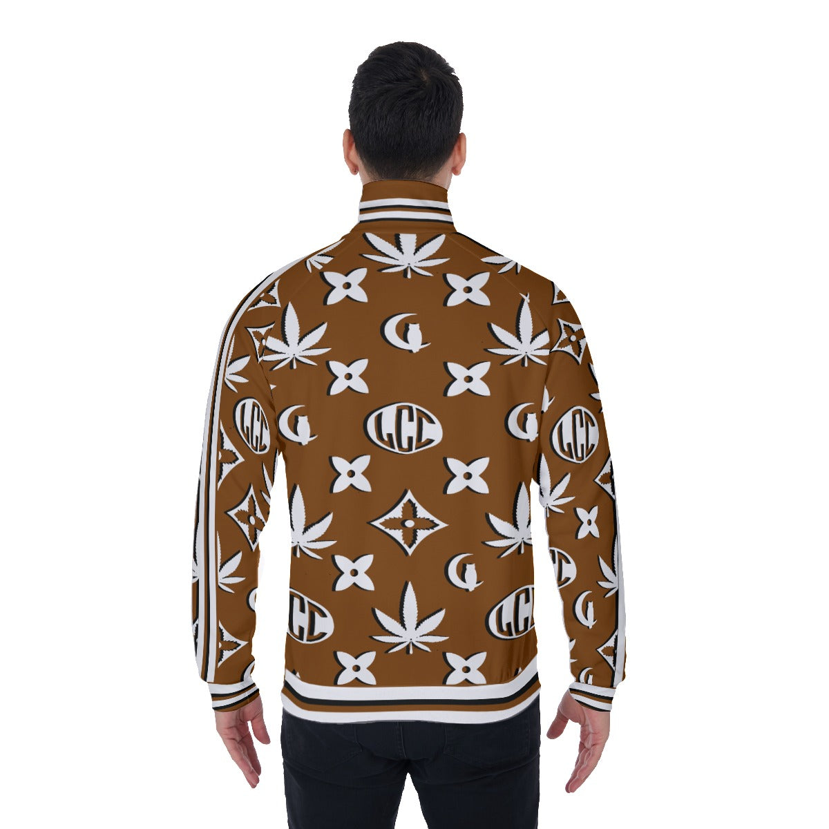 LCC WEEDY BROWN Men's Stand Collar Jacket