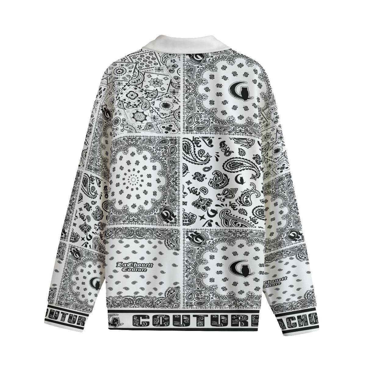 BANDANA MIX WHT Unisex Lapel Collar Sweater