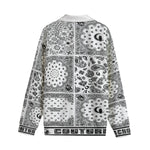 BANDANA MIX WHT Unisex Lapel Collar Sweater