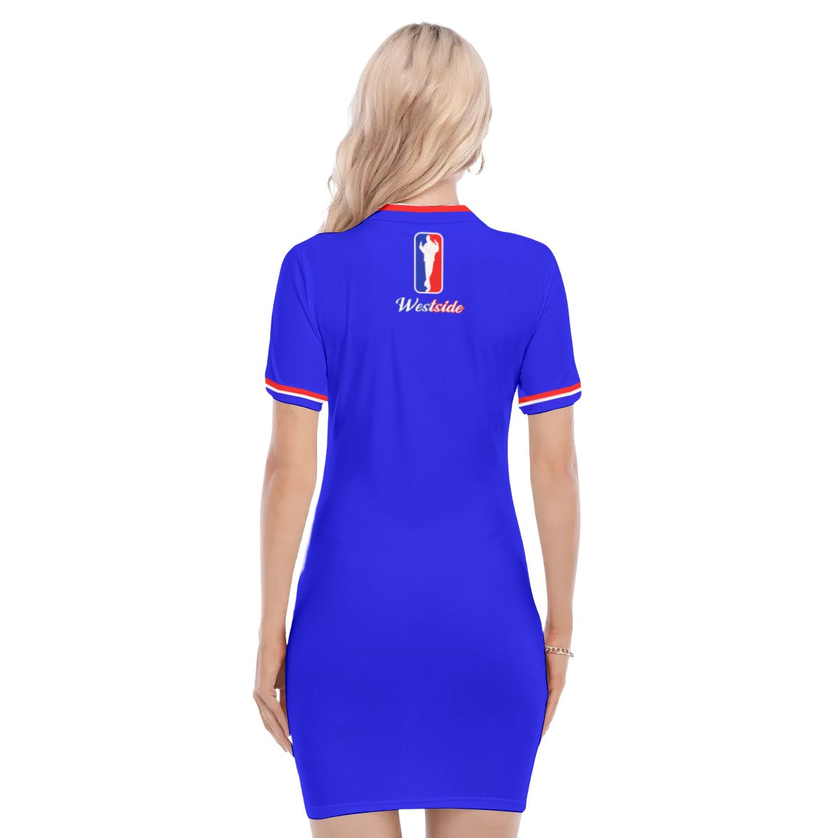 WESTSIDE BLUE Women's Polo Collar Dress