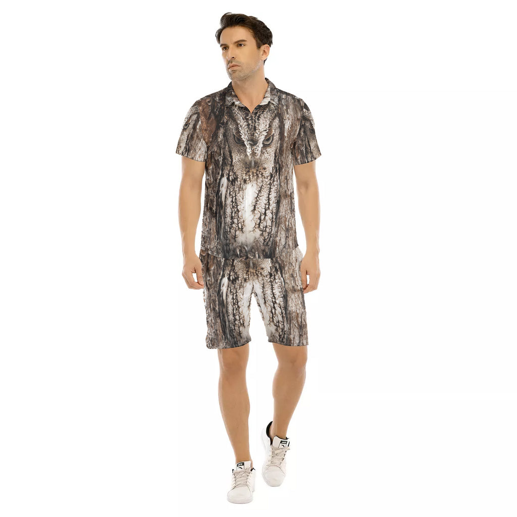 OWL WOOD Men's Short Sleeve Shirt Sets