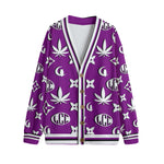 WEEDY LCC GRAPES Unisex V-neck Cardigan With Button Closure