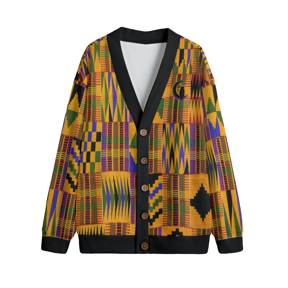 KENTE ATEF Unisex V-neck Cardigan With Button Closure