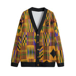 KENTE ATEF Unisex V-neck Cardigan With Button Closure