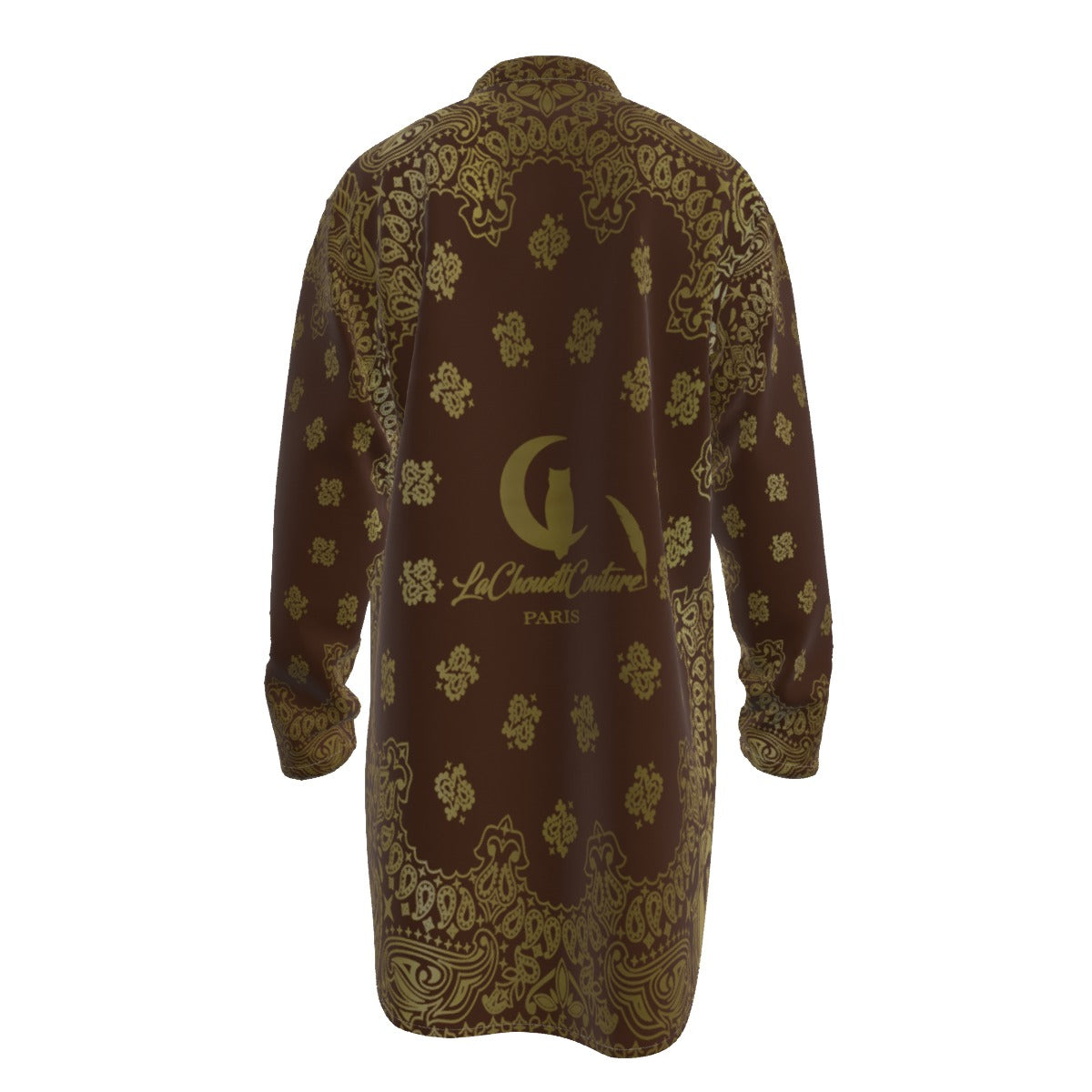 BANDANA GOLDBRWN Men's Stand-up Collar Long Shirt