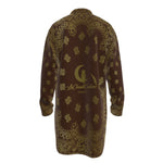 BANDANA GOLDBRWN Men's Stand-up Collar Long Shirt