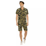 GORGEOUS LEAF GOLD Men's Short Sleeve Shirt Sets