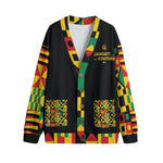 KENTE BUTAN Unisex V-neck Cardigan With Button Closure