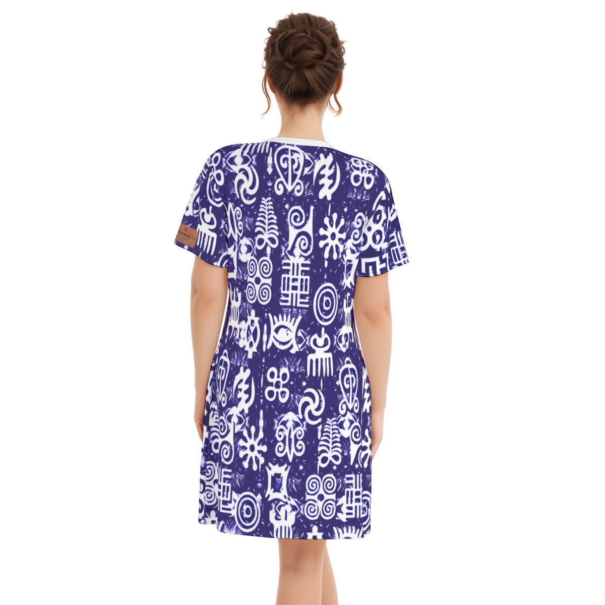 ADINKRA MXBLUE Women's Round Neck Dress