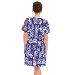 ADINKRA MXBLUE Women's Round Neck Dress