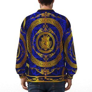 All-Over Print Unisex V-neck Knitted Fleece Cardigan With Button Closure