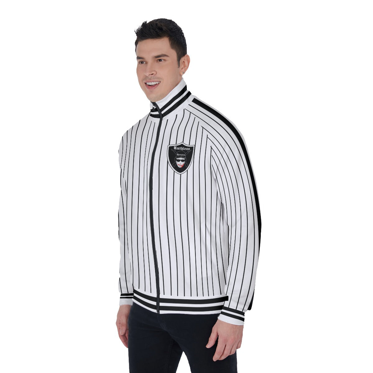 EAZY-E RUTHLESS WHT Men's Stand Collar Jacket