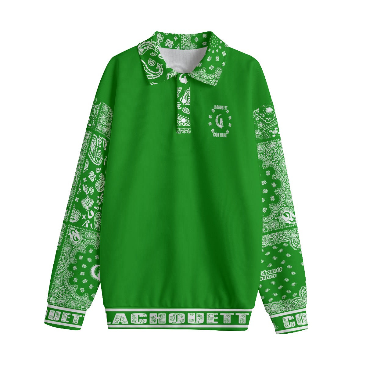 BANDANA MIX GREEN1 Unisex Lapel Collar Sweater