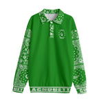 BANDANA MIX GREEN1 Unisex Lapel Collar Sweater