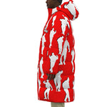 C-WALK RED Unisex Long Down Jacket