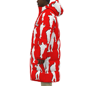C-WALK RED Unisex Long Down Jacket