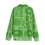 BANDANA MIX GREEN Unisex Lapel Collar Sweater