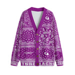 BANDANA MIX GRAPES Unisex V-neck Cardigan With Button Closure