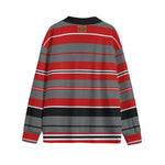 STRIPE UP BLOODYBLC Unisex V-neck Cardigan With Button Closure