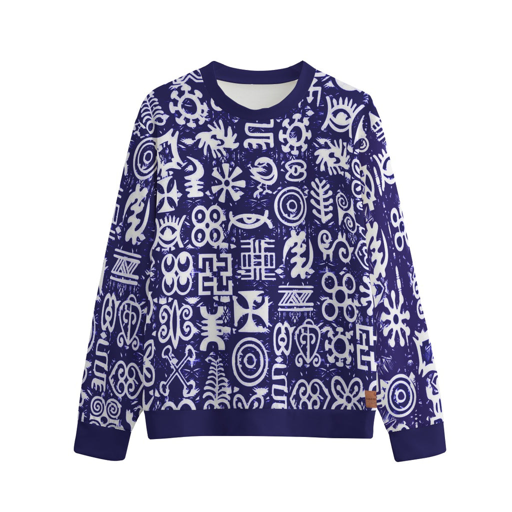 ADINKRA MXBLUE Unisex O-neck Sweatshirt Cotton