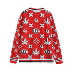 WEEDY LCC RED Unisex V-neck Cardigan With Button Closure