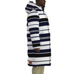 STRIPES BLCWHT Unisex Long Down Jacket