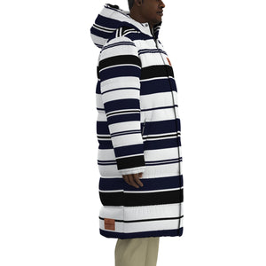 STRIPES BLCWHT Unisex Long Down Jacket