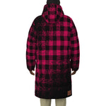 DUSTY PLAID PINKISH Unisex Long Down Jacket