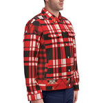 FLEXIN PLAID RED Unisex Lapel Jacket Cotton