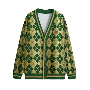 ARLEQUIN GREEN Unisex Cardigan With Button Closure