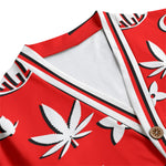 WEEDY LCC RED Unisex V-neck Cardigan With Button Closure