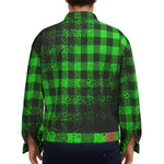 DUSTY PLAID GREEN Unisex Lapel Jacket Cotton