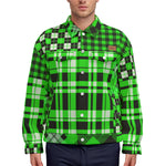 FLEXIN PLAID GREEN Unisex Lapel Jacket  Cotton