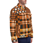 FLEXIN PLAID ORANGE Unisex Lapel Jacket Cotton