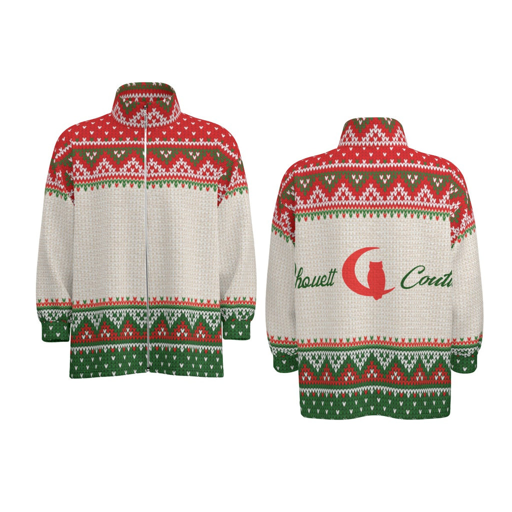LCC KNITTED XMAS Unisex Stand Collar Zipped Thick Jacket