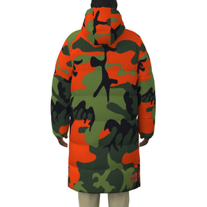 CAMOUFLAGE KAKI Unisex Long Down Jacket