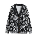 BANDANA PAISLEY BLC Unisex Cardigan With Button Closure