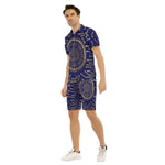CRYPTO KMT NAVY Men's Short Sleeve Shirt Sets