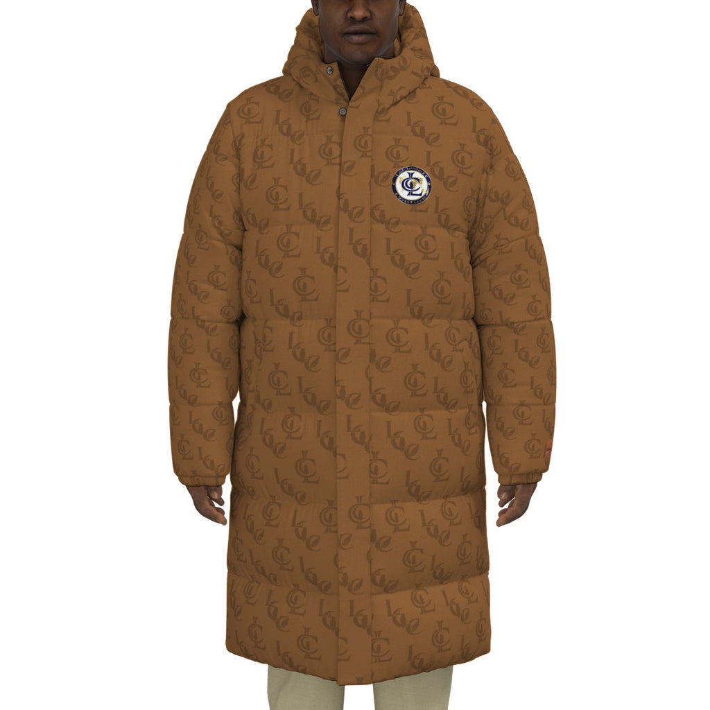 LCC BROWN Unisex Long Down Jacket