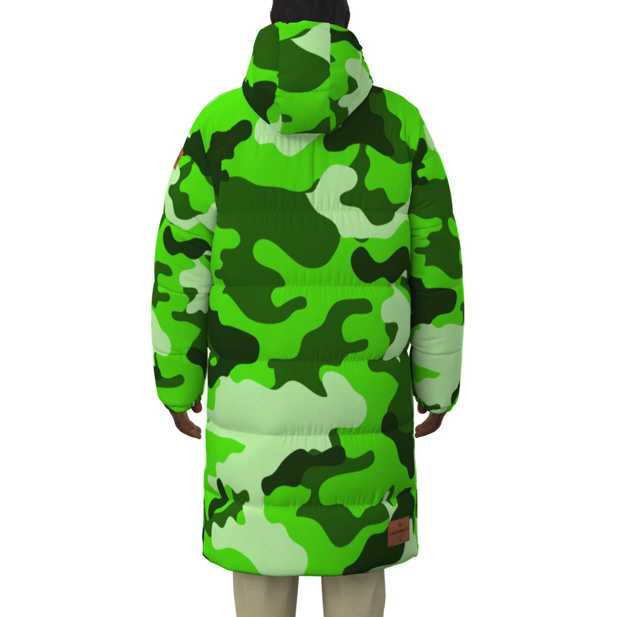 CAMOUFLAGE GREEN Unisex Long Down Jacket