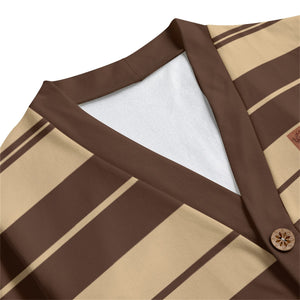 STRIPE UP LOCO Unisex V-neck Cardigan With Button Closure