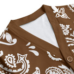 BANDANA PAISLEY BROWN Unisex Cardigan With Button Closure