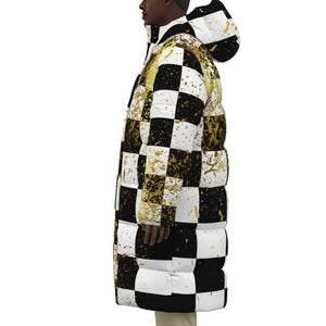 DAMIER IN GOLD Unisex Long Down Jacket