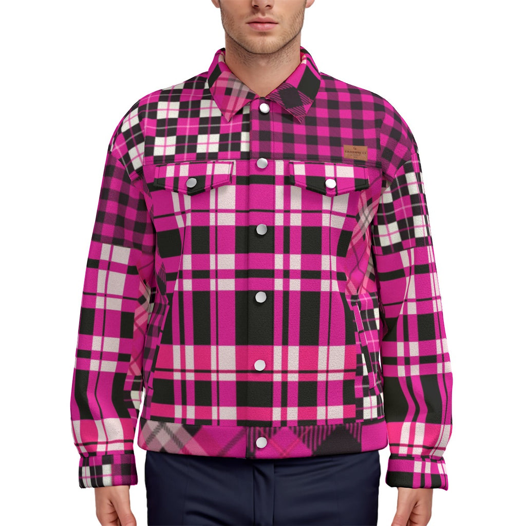 FLEXIN PLAID GRAPES Unisex Lapel Jacket  Cotton