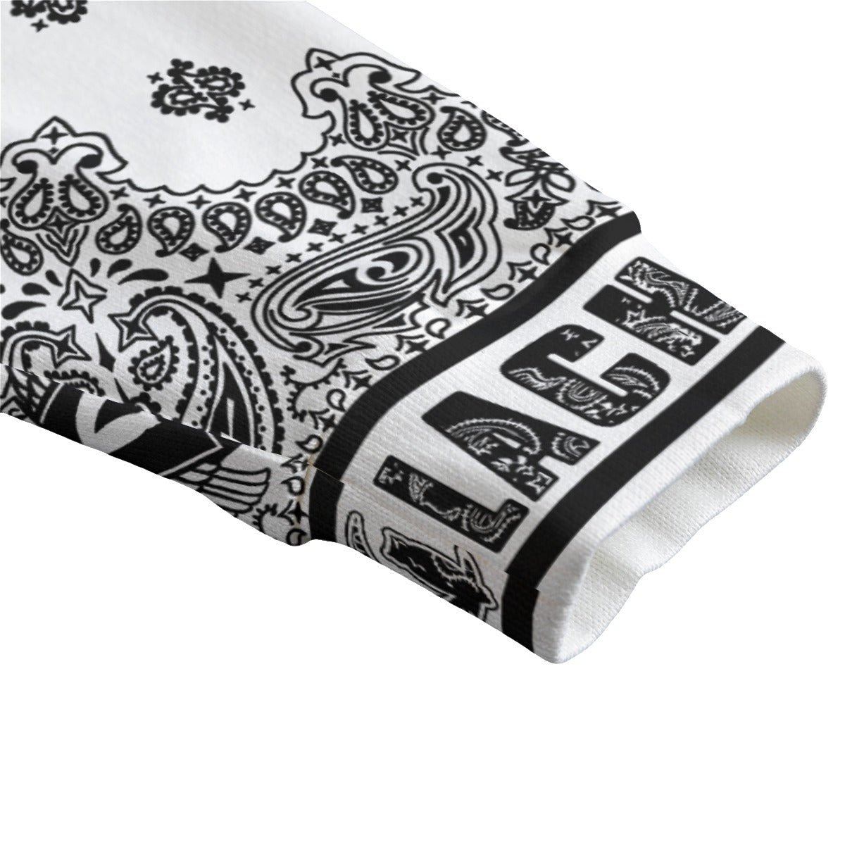 BANDANA WHT Unisex V-neck Cardigan With Button Closure